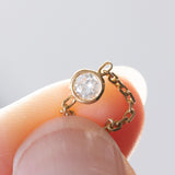Braccialetto vintage in oro 18K con punto luce (0.05ct ca.), anni ‘70/‘80