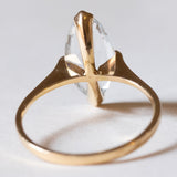 Anello vintage in oro 18K con quarzo azzurro, anni ‘50/‘60