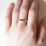 Anello a fascia in oro 18K con zaffiro e diamanti, anni ‘70