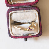 Anello a serpente vintage in oro 18K con rubini, anni ‘70