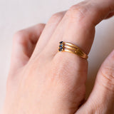 Anello vintage in oro 18K con zaffiri, anni ‘50/‘60
