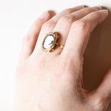 đ¤ Anello vintage in oro 18K con cammeo su onice, anni â80
