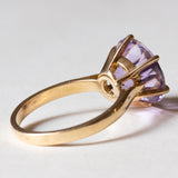 🔮 Anello vintage da cocktail in oro 18K con ametista (4.60ct ca.), anni ‘60