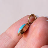 Vintage 9K gold pendant with turquoise paste, 60s / 70s