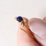 Orecchini vintage in oro giallo 18K con lapislazzuli, anni ‘70