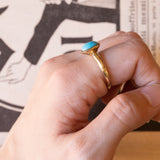 Vintage 9K gold ring with turquoise paste, 60s / 70s