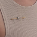 Antique 14K gold brooch with pearl and marcasites, early 1900s
