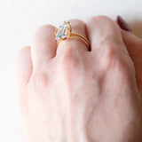 Anello vintage in oro giallo 18K con acquamarina (0.65ct ca.), anni ‘70/‘80