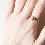 Anello vintage in oro giallo 18K con topazi, anni ‘60
