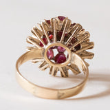 Anello vintage in oro 18K con rubini, anni ‘60/‘70