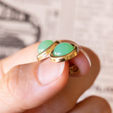 Orecchini vintage in oro 9K con crisoprase verde acqua, anni ‘60