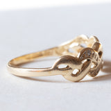 Anello vintage in oro 18K con diamanti, anni ‘50/‘60