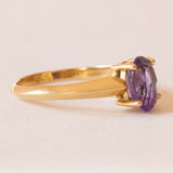 Anello vintage in oro giallo 18K con ametista (1.10ct ca.), anni ‘60