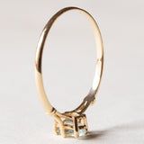 Anello vintage in oro 18K con acquamarina, anni ‘50/‘60