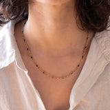 Collana vintage in oro 18K con zaffiri di taglio marquise, anni ‘70