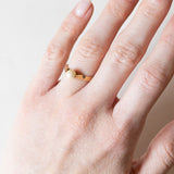 Anello vintage in oro giallo 18K con perla bianca, anni ‘40/‘50