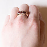 Anello in oro 9K con granati e diamanti, anno 2003