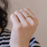 Solitario vintage in oro 14K con diamante (0.25ct ca.), anni ‘60/‘70