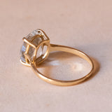 Anello vintage in oro 18K con acquamarina, anni ‘50/‘60