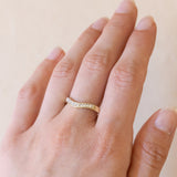 Vintage 14K gold "V" ring with diamonds (approx. 0.10ctw), 1970s