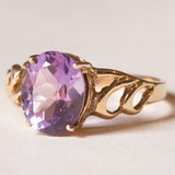 Anello vintage in oro 9K con ametista (2.20ct ca.), anni ‘70/‘80