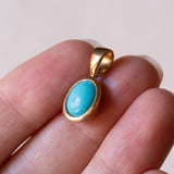 Vintage 9K gold pendant with turquoise paste, 60s / 70s