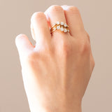 Anello “Harem” vintage in oro giallo 18K con diamanti di taglio brillante (1.15ctw ca.), anni ‘60/‘70