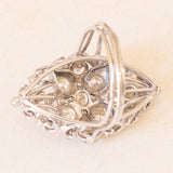 Anello vintage in oro bianco 18K con diamanti (1.75ctw ca.), anni ‘50/‘60