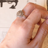 Anello antico in oro 18K con diamanti di taglio rosetta, anni ‘30/‘40
