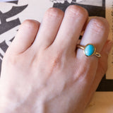 Vintage 9K gold ring with turquoise paste, 60s / 70s