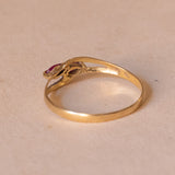 Vintage ring in 18K gold with rubies, 1970s