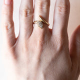 Anello a serpente vintage in oro 14K con diamanti (0.12ctw ca.), anni ‘70