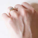 Anello vintage a margherita in oro 18K con diamanti (0.40ctw ca.), anni ‘60
