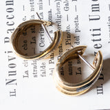 Orecchini vintage a cerchio in oro 18K con diamanti, anni ‘60/‘70