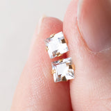 Orecchini vintage in oro 18K con acquamarine, anni ‘70
