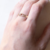 Solitaire vintage en or 14 carats avec diamant taillé en brillant (env. 0,10 ct), années 1970