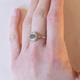 Anello vintage in stile Art Déco in oro 18K con onice, anni '50