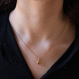 Ciondolo vintage in oro 9K con quarzo citrino, anni ‘70