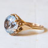 Vintage cocktail ring in 18K gold with blue spinel, 60s / 70s
