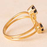 Anello vintage in oro giallo 18K con zaffiri (0.90ctw ca.), anni ‘70