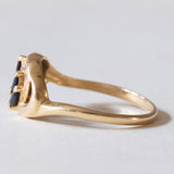 Anello vintage in oro 18K con topazi e diamanti, anni ‘50/‘60