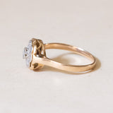 Bague marguerite ancienne en or 18 carats et diamants, années 1930/40
