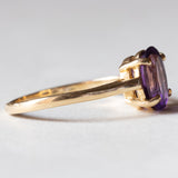 Anello vintage in oro 18K con ametista, anni ‘50/‘60