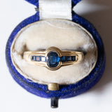 Anello vintage in oro 14K con zaffiri, anni ‘60/‘70