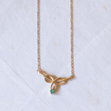 Collana vintage in oro 18K con smeraldo, anni '60/'70