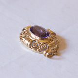 Vintage 8K gold pendant with amethyst, 60s / 70s