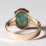 🐍 Solitario vintage in oro 14K con smeraldo, anni ‘40/‘50