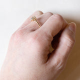 Anello vintage in oro 18K con acquamarina, anni ‘50/‘60