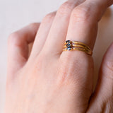 Anello vintage in oro 18K con zaffiri, anni ‘50/‘60