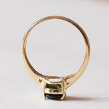 Anello solitario vintage in oro 14K con tsavorite verde, anni ‘70